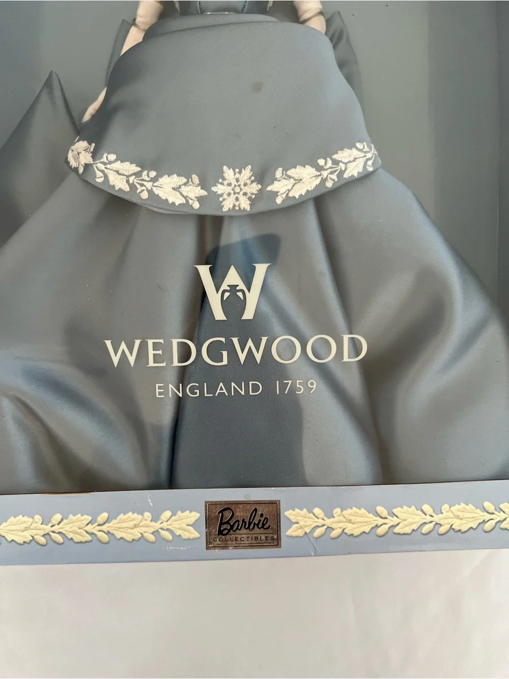 Vintage 1999 Wedgwood Blue and White Collector Barbie Display Doll